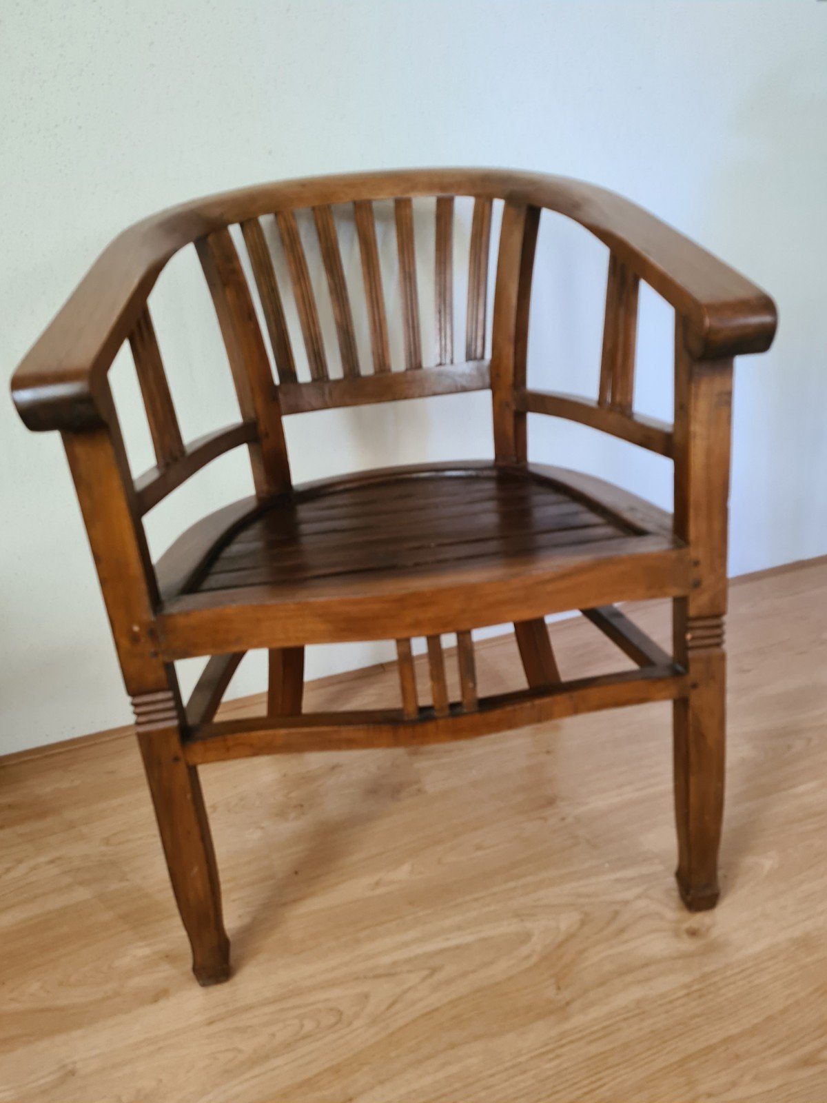Massief houten fauteuil - Koloniale stijl, Antiek en Kunst, Ophalen