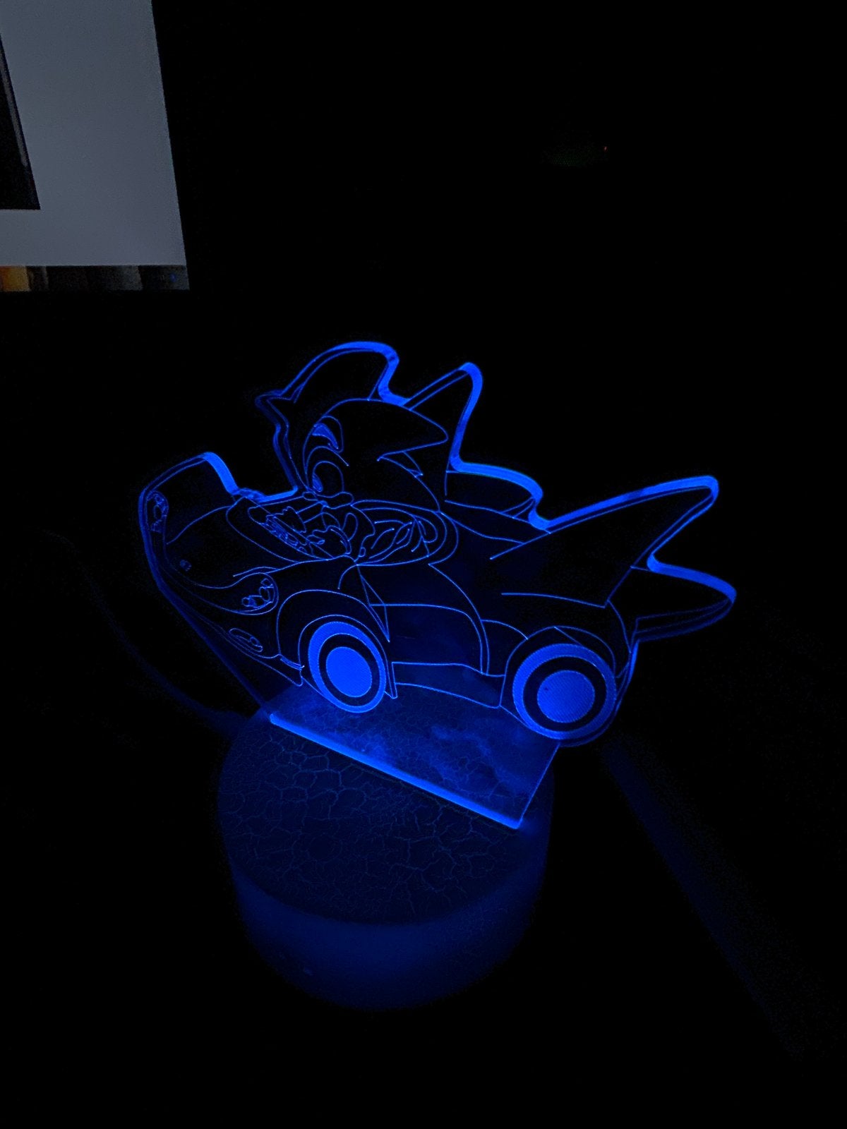Sonic the Hedgehog 3D LED Nachtlampje met Afstandsbediening, Overige merken, Kunststof, Meerkleurig, Overige fittingen