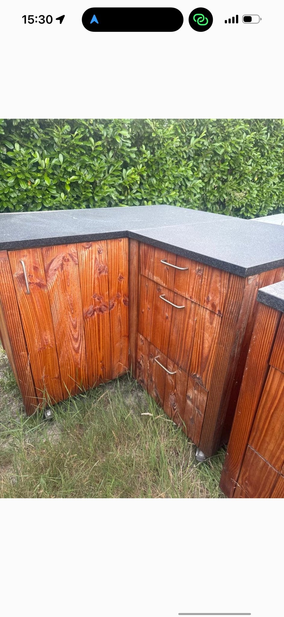 Buitenkeuken met marmer blad en wasbak, Ophalen of Verzenden, Gebruikt, Gas, Vrijstaand