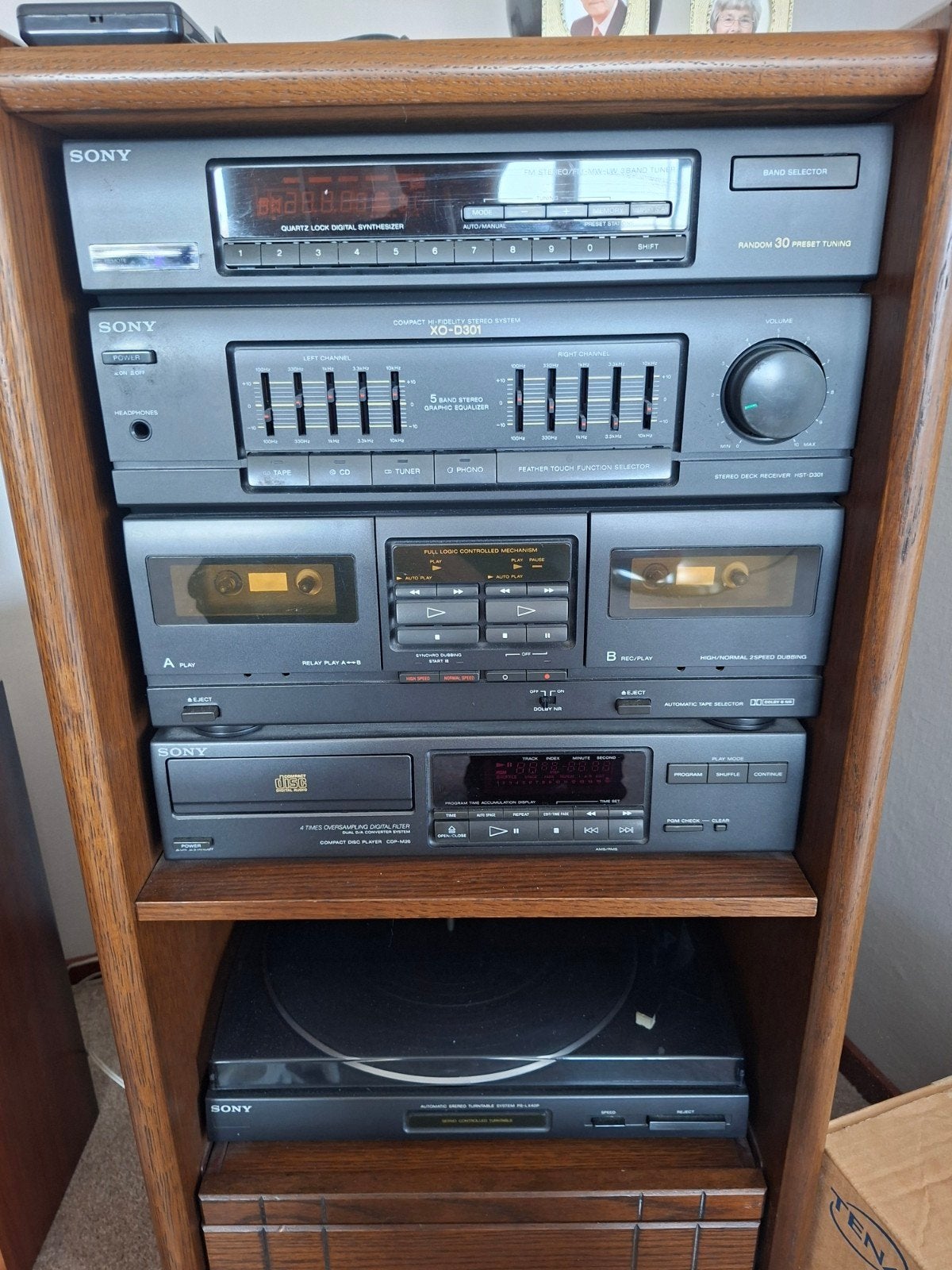 Sony Stereo Set met Platenspeler, CD, Cassette en Tuner, Ophalen, Gebruikt, Tuner of Radio, Losse componenten