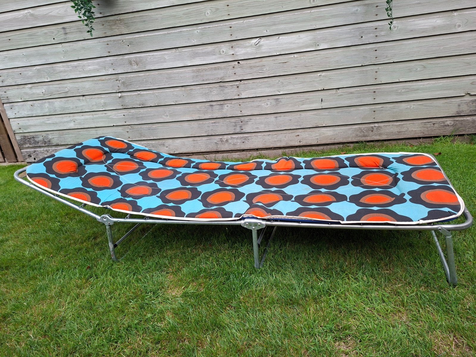 Retro vintage ligbed, Tuin en Terras, Ophalen, Gebruikt, Aluminium
