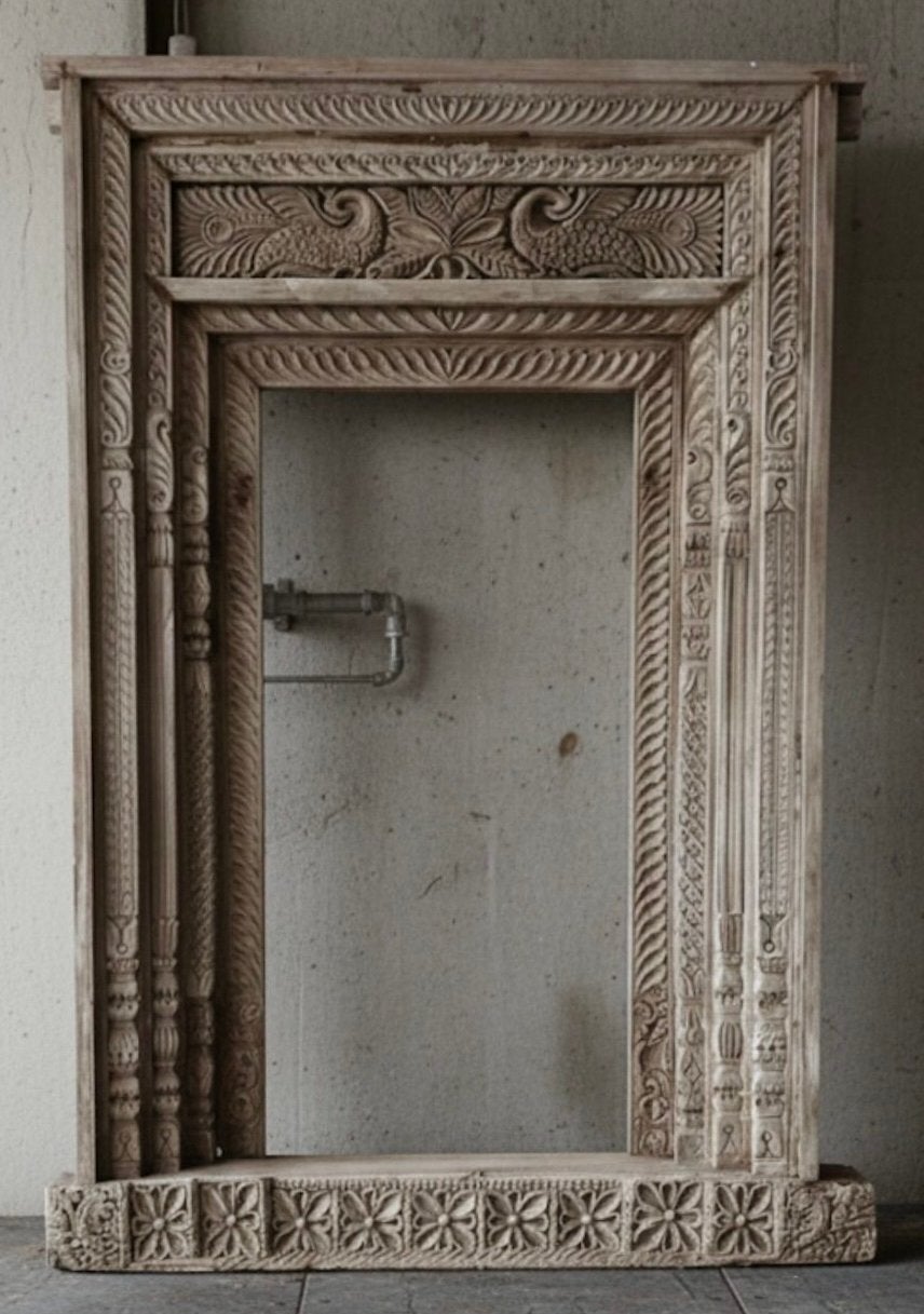 Unieke Oude Houten Poort uit India - Authentiek Houtsnijwerk, Ophalen