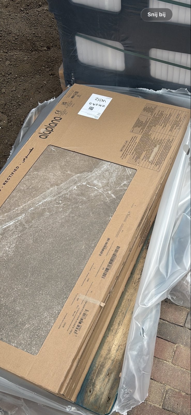Wandtegel 120 x 60: Pietra Mokka, Ophalen, 60 cm of meer, Nieuw, Minder dan 5 m²