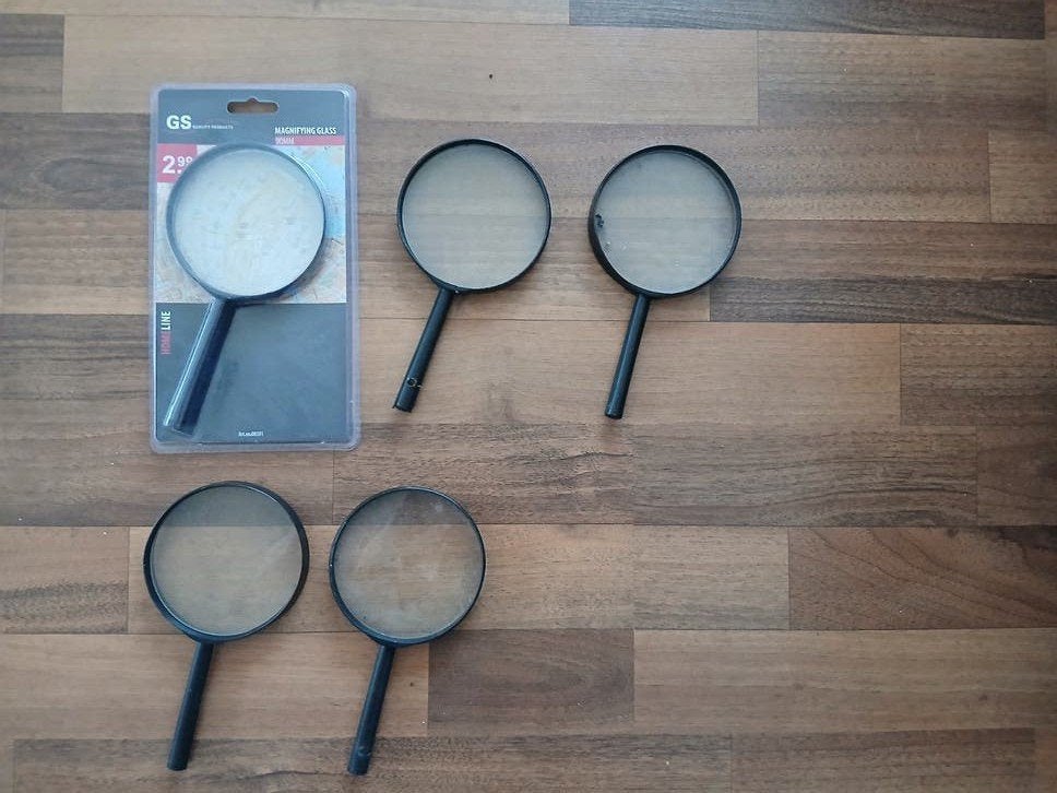 5 Vergrootglazen - Nieuw en Gebruikt, Ophalen of Verzenden, Zo goed als nieuw, Vergrootglas of Loep