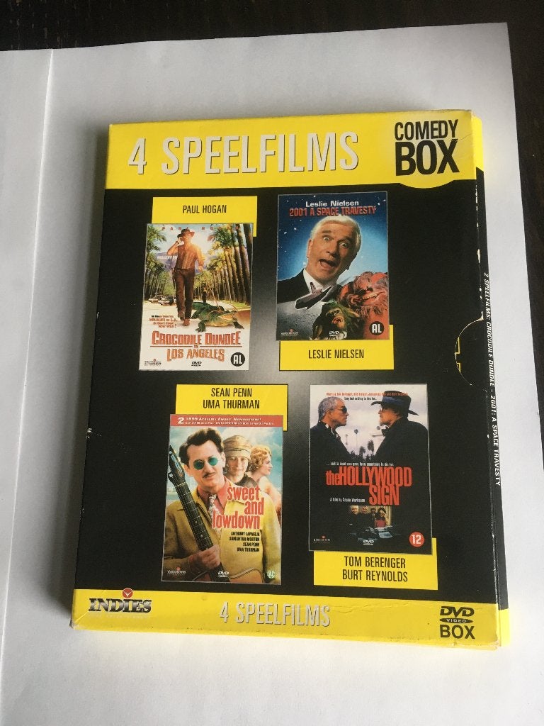 comedy box 4 movie film (2 DVD's) setbox, Alle leeftijden, Ophalen of Verzenden, Zo goed als nieuw, Overige genres