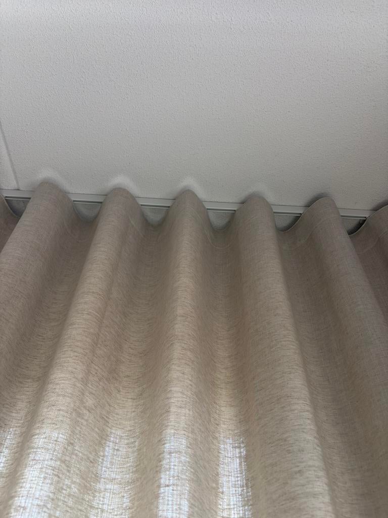 Linnen wave gordijnen, 200 cm of meer, Linnen wavegordijn, Ophalen of Verzenden, 200 cm of meer