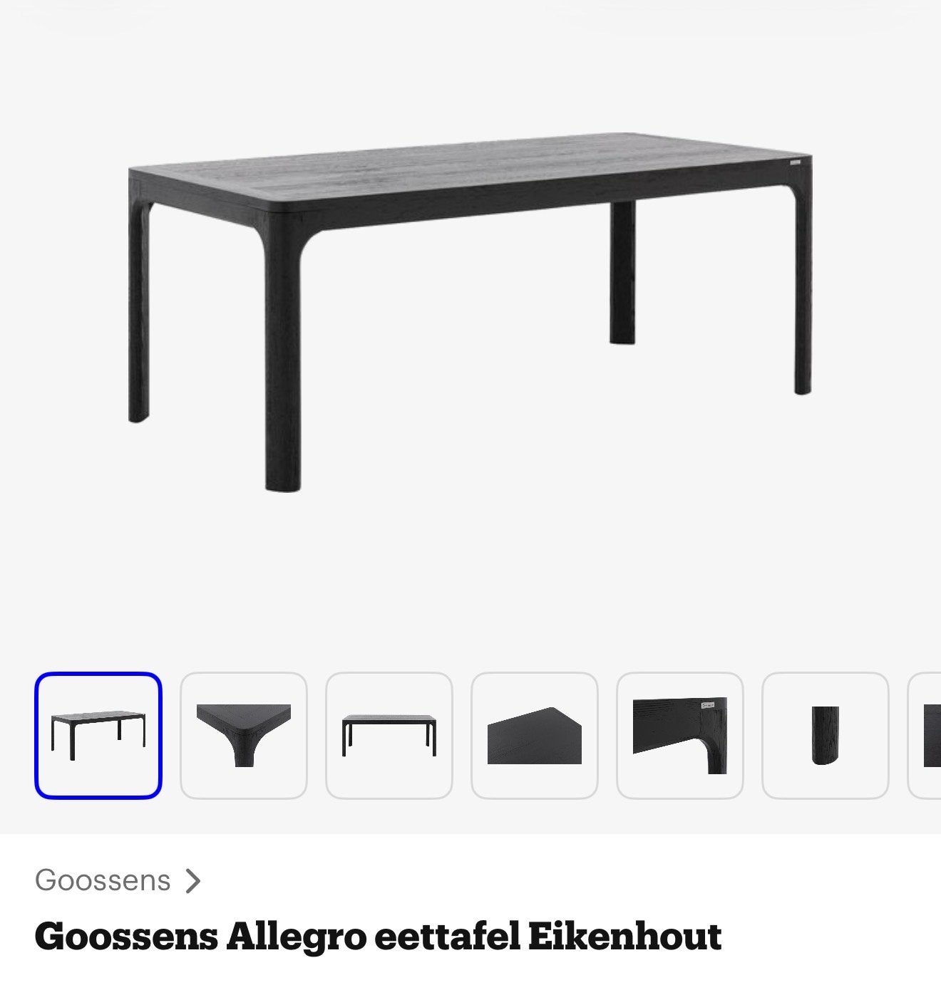 Goossens Allegro eettafel Eikenhout - Zwart, Ophalen, Eikenhout, 50 tot 100 cm, Vier personen