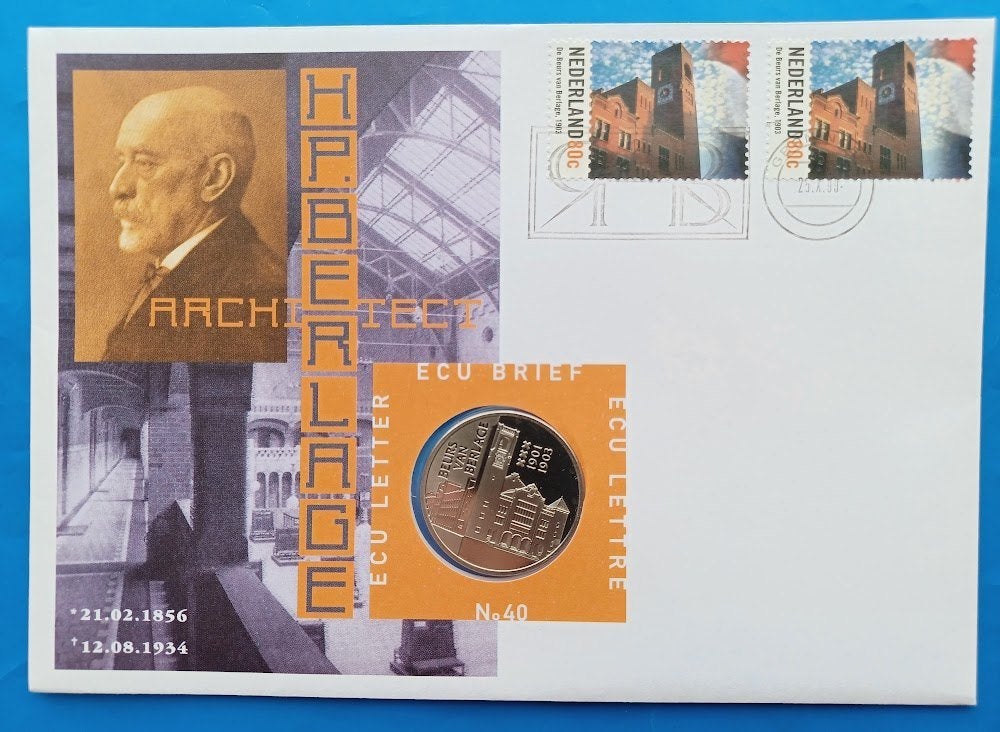 ECU brief 40 Beurs van Berlage - 1999, Postzegels en Munten, Verzenden, Overige materialen, Nederland