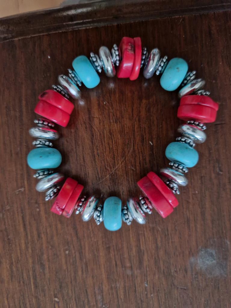 Armband kralen nieuw, Sieraden, Tassen en Uiterlijk, Armbanden, Ophalen of Verzenden, Nieuw, Zilver, Kunststof of Plastic