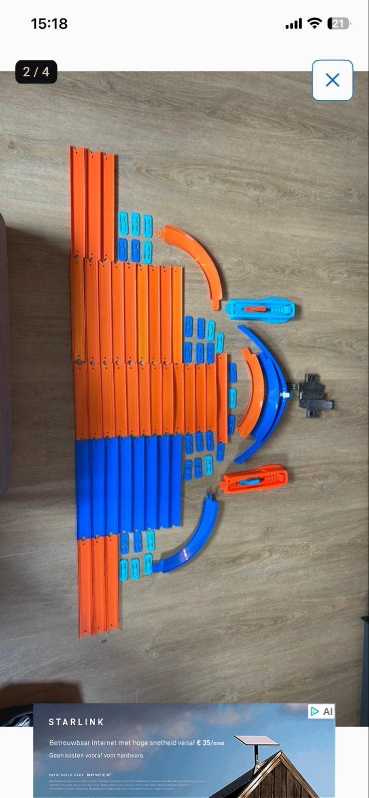 Hot Wheels Racebaan met 60 auto's en opbergbox, Ophalen, Zelf te bouwen, Hot Wheels, Handmatig
