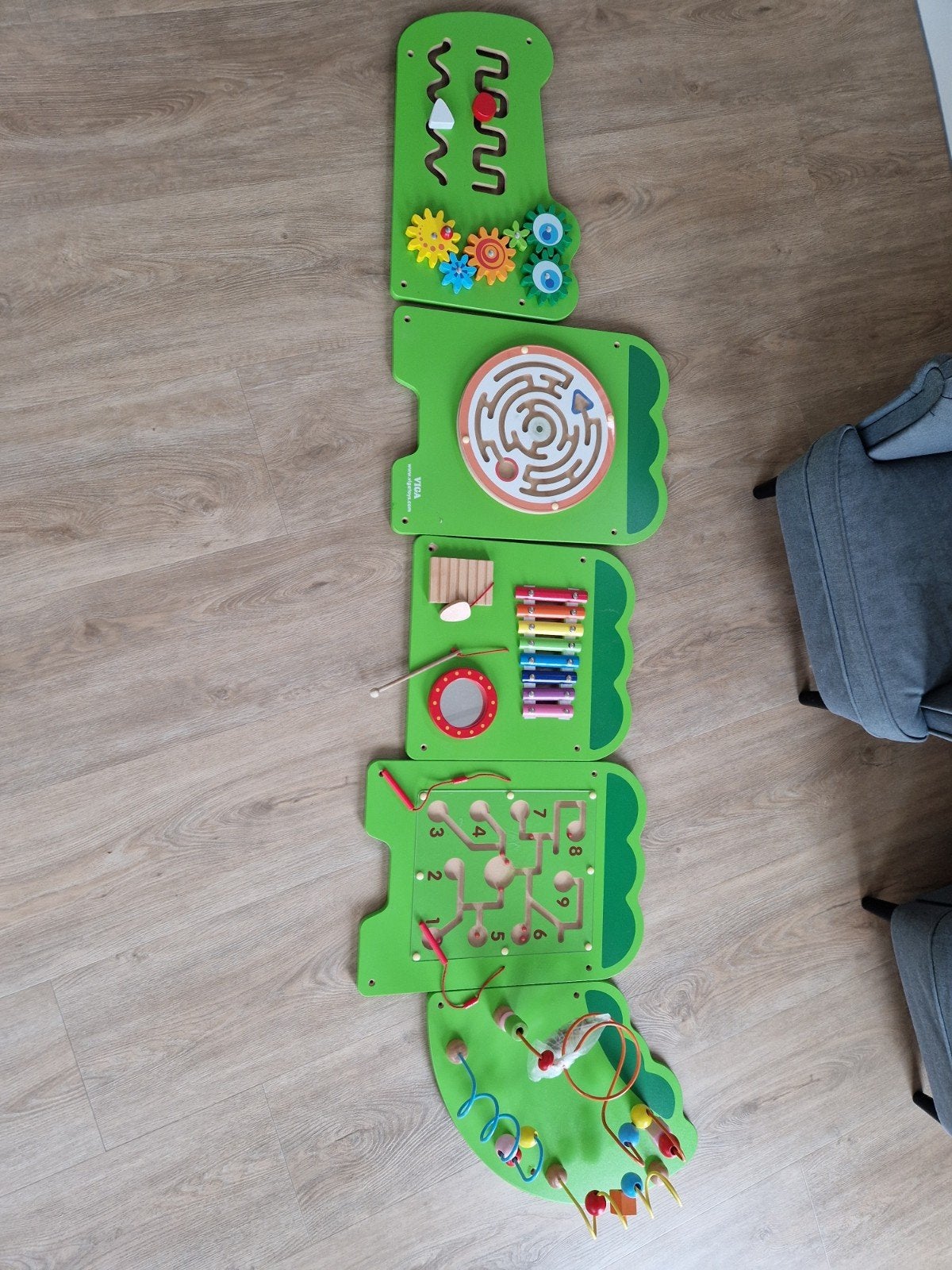 Grote houten krokodil wandpaneel speelgoed, Ophalen, Gebruikt, Overige typen