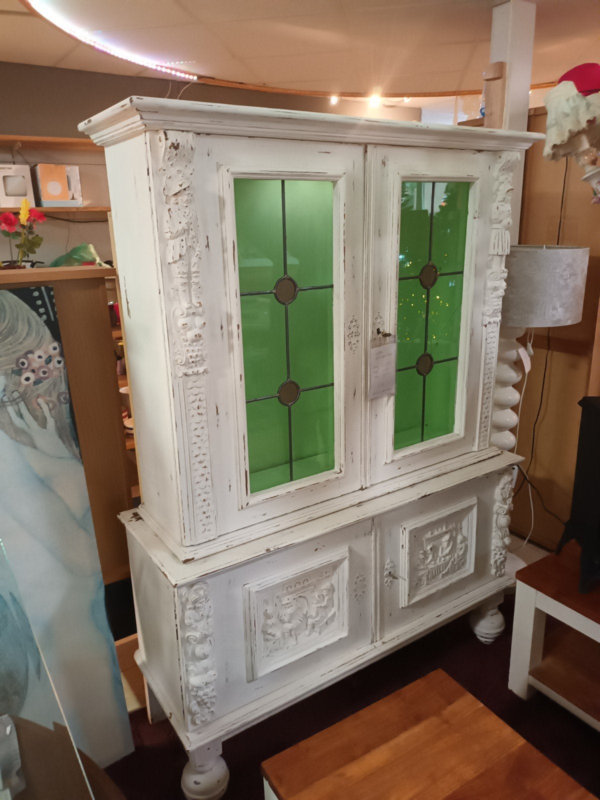 Mooie Witte Antieke Gepimpte Kast., Antiek en Kunst, Antiek | Meubels | Kasten, Ophalen