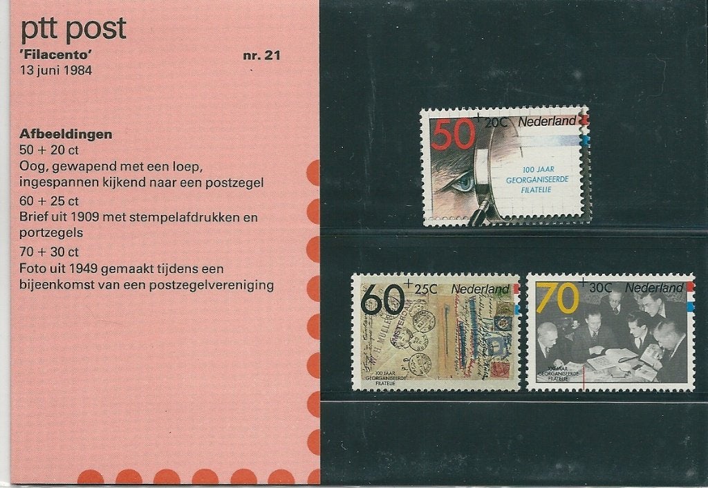 Postzegelmapje nummer 21 - 'Filacento' - jaar 1984., Verzenden, Na 1940, Postfris