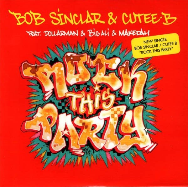 BOB SINCLAR CD SINGLEROCK THIS PARTY + CUTEE-B PROMO, Ophalen of Verzenden, Zo goed als nieuw, Pop
