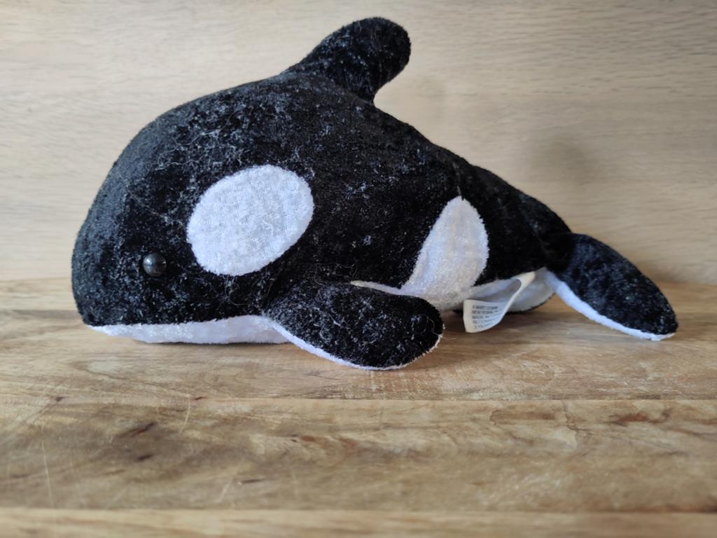 Schattige Orka Knuffel - Zwart-Wit Pluche Speelgoed, Gebruikt, Overige merken, Overige karakters, Overige typen