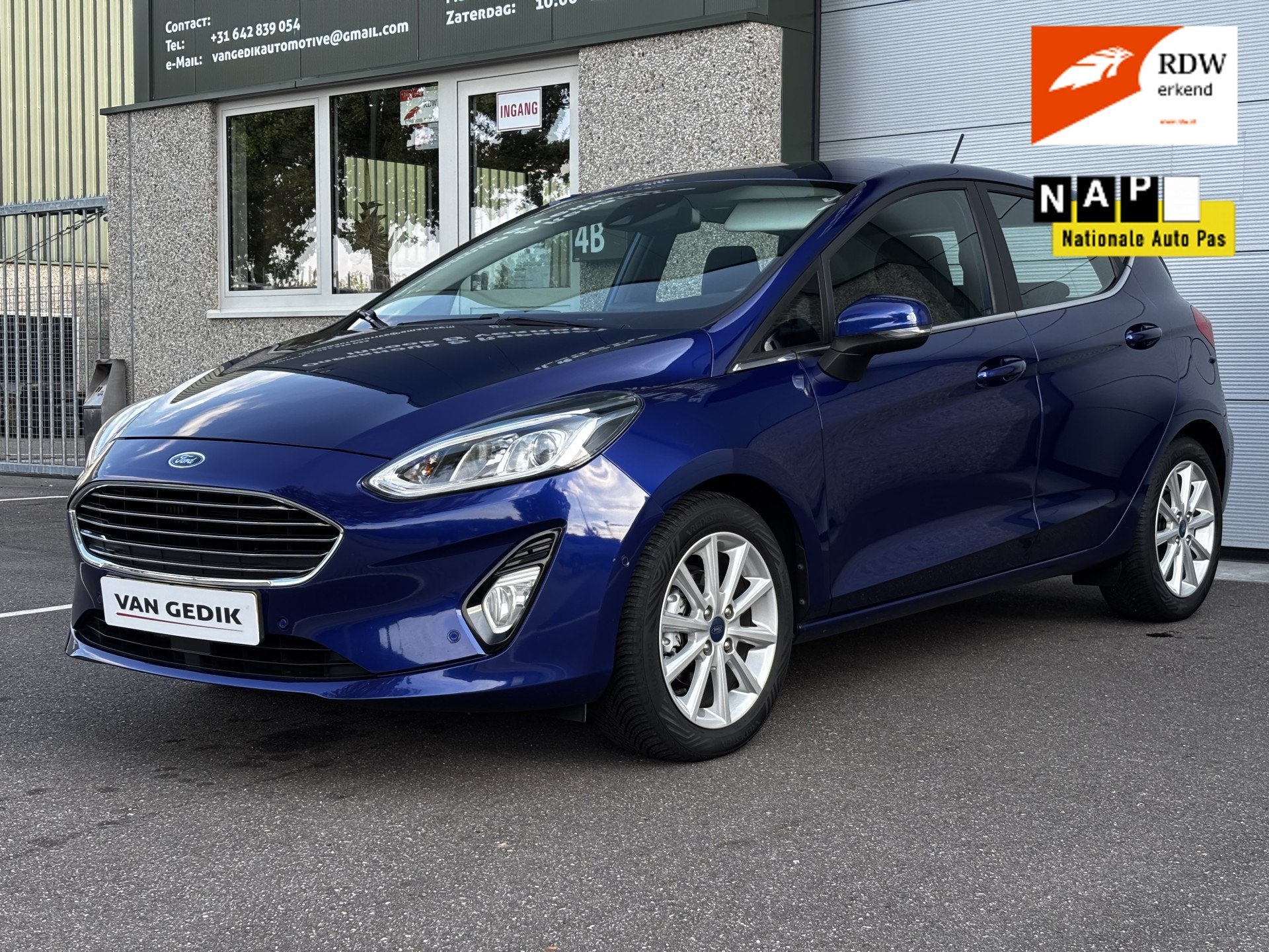 Ford Fiesta 1.0 EcoBoost Titanium Acc Carplay Navi Stoelver., Voorwielaandrijving, 580 kg, Blauw, 23 km/l