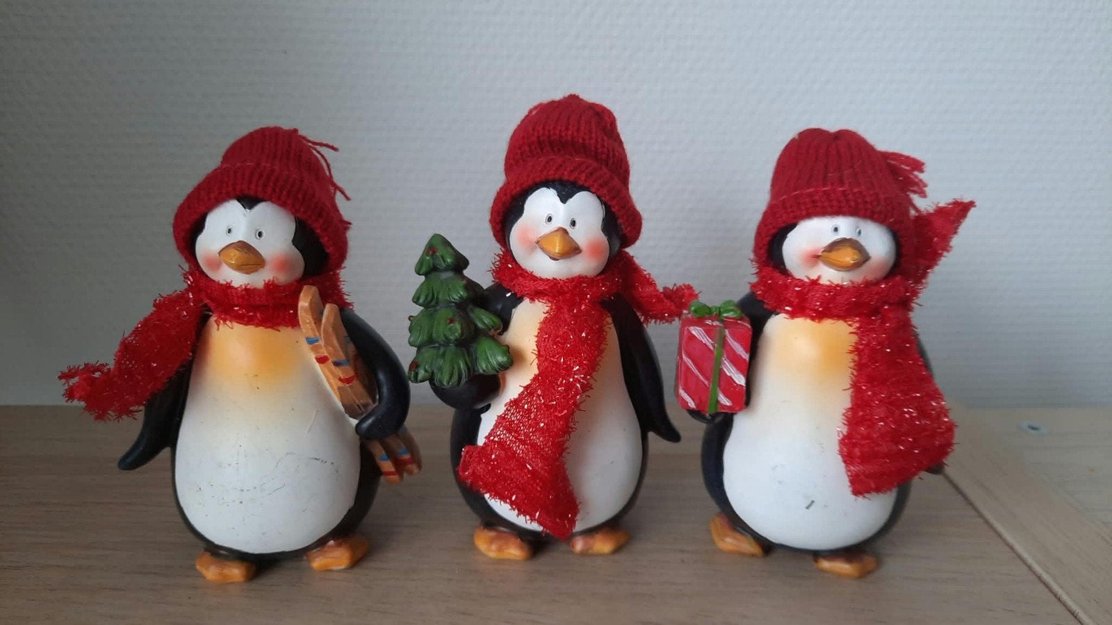 Set van 3 decoratieve pinguins, Ophalen, Zo goed als nieuw