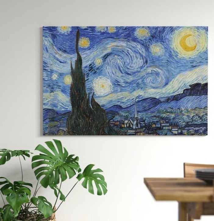 De Sterrennacht van Van Gogh - Canvas Ikea, Ophalen, Schilderij, Meerkleurig, Textiel
