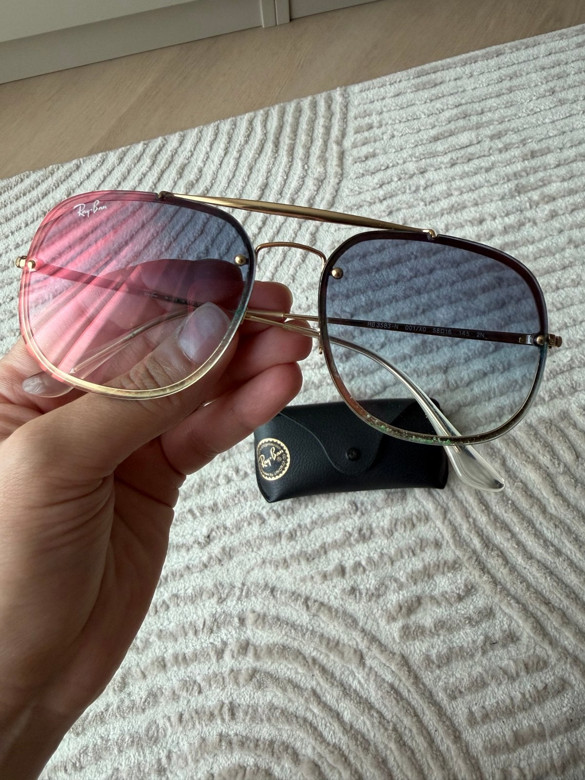 Ray-Ban zonnebril RB 3583-N 001/X0 - neusvleugels missen, Gebruikt, Zonnebril, Overige kleuren, Ophalen of Verzenden