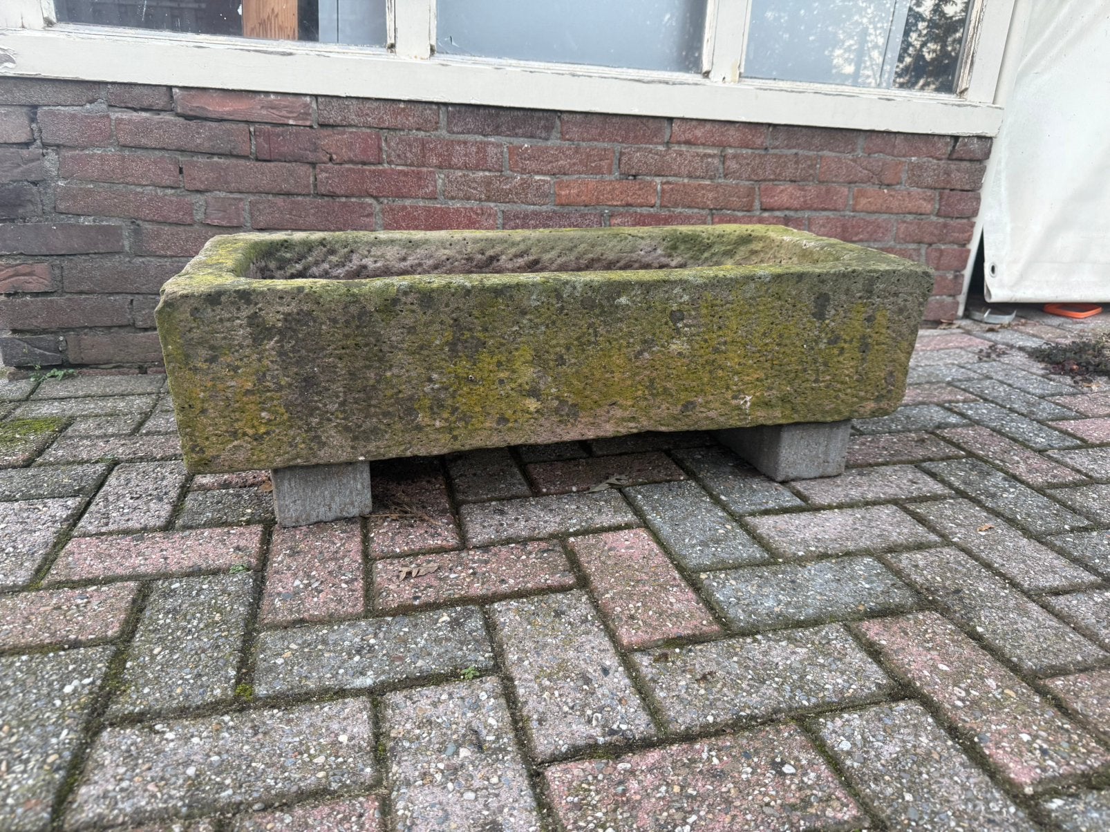 Mooie bentheimer trog bloembak, Ophalen, Zo goed als nieuw, Rond, Hout