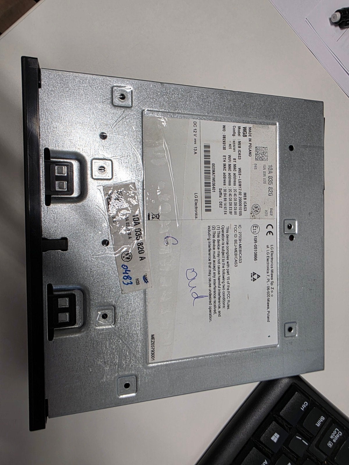 VW MEB ICAS3 Infotainment Module 10A 035 820 A defect, Ophalen of Verzenden, Gebruikt