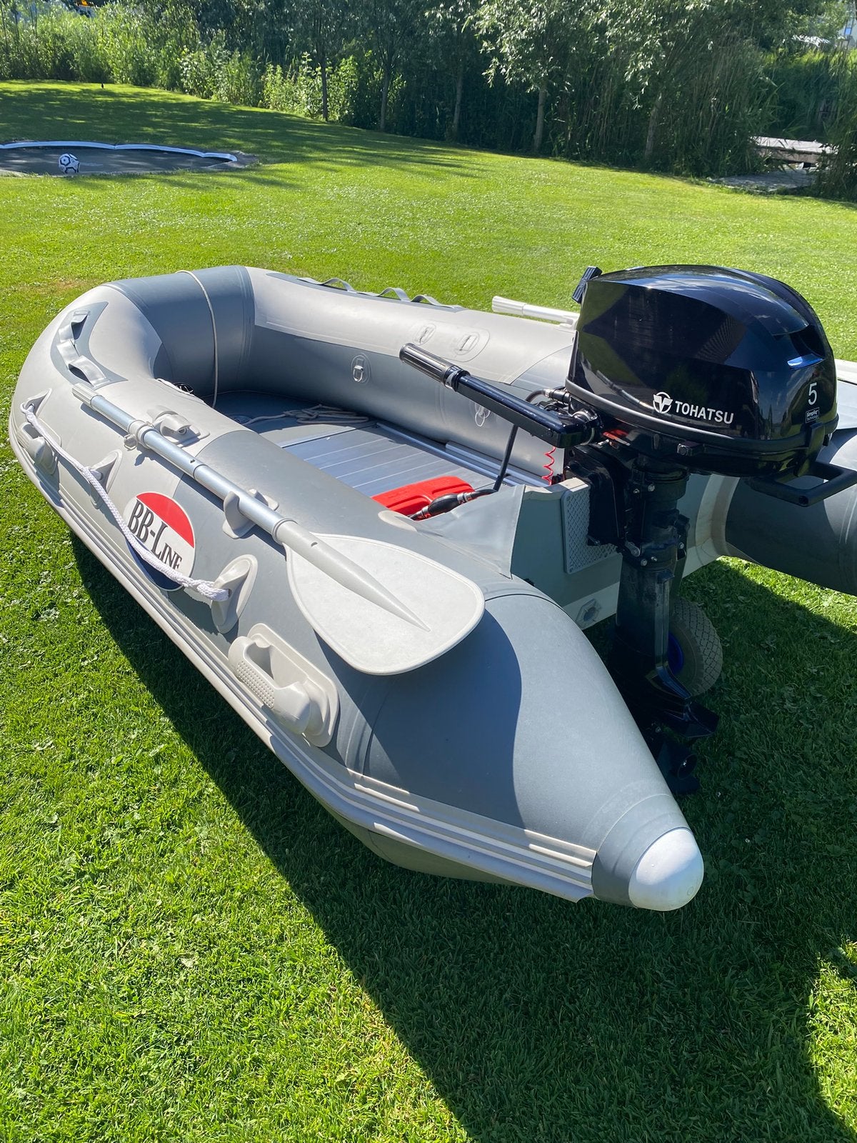 Tohatsu 6pk 4-T (2023) met Rubberboot 2,9m BB Line, Watersport en Boten, Ophalen, 5 tot 10 pk, Zo goed als nieuw, Buitenboordmotor