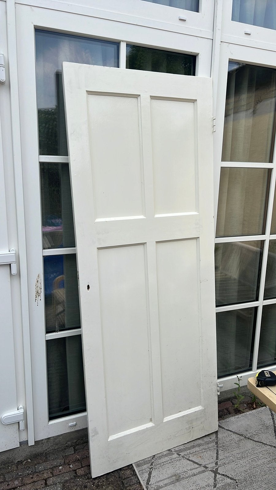 Jaren ‘30 paneeldeur met sleutelgat, Doe-het-zelf en Verbouw, Deuren en Horren, Ophalen, Gebruikt, 80 tot 100 cm, Binnendeur