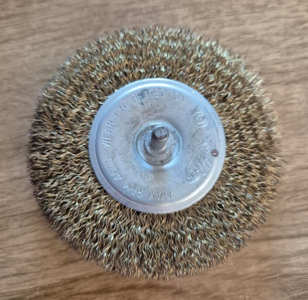 Staaldraad schijfborstel, Ophalen of Verzenden, Gebruikt