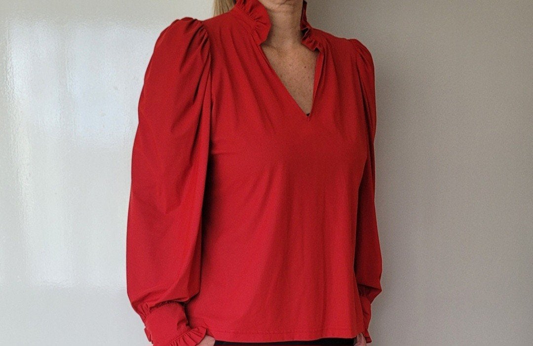 Studio Anneloes Rosella blouse XL Rood Travelstof top, Studio Anneloes, Verzenden, Maat 46/48 (XL) of groter, Zo goed als nieuw