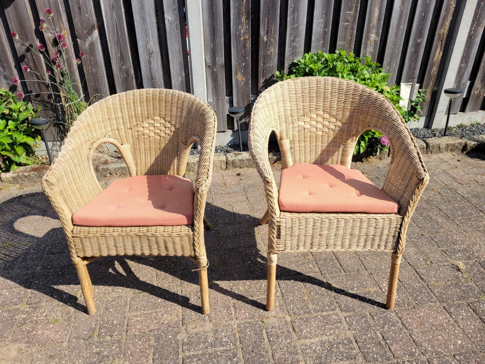 2 rieten stoels, Ophalen, Gebruikt, Rotan