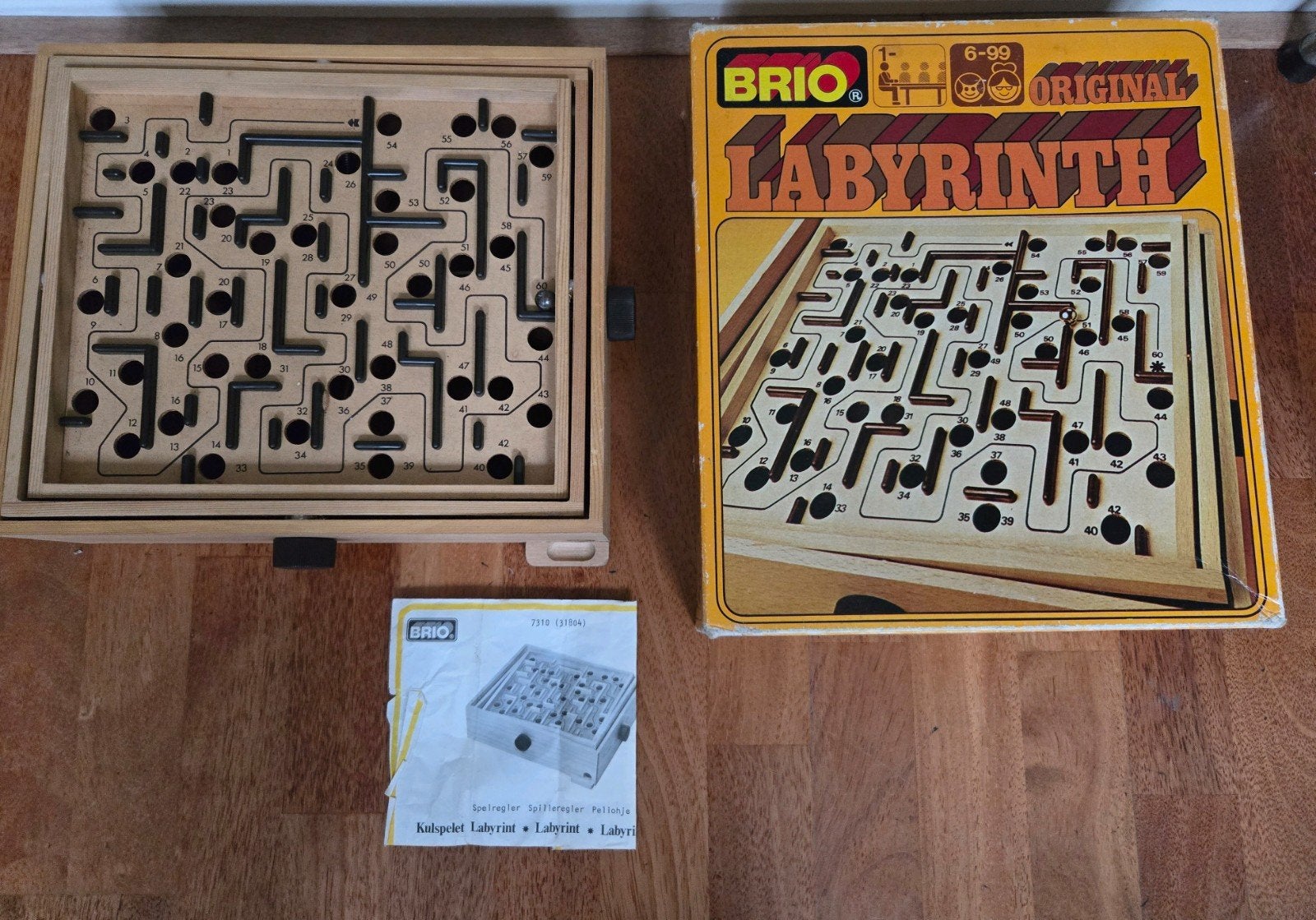 Vintage BRIO Labyrinth Houten Behendigheidsspel met Kogel, Ophalen of Verzenden, Gebruikt
