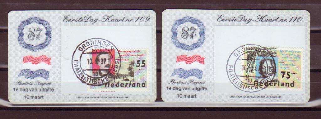 Nederland Eerste Dag Kaartjes EDK nr. 109-110, Ophalen of Verzenden, Onbeschreven, Nederland