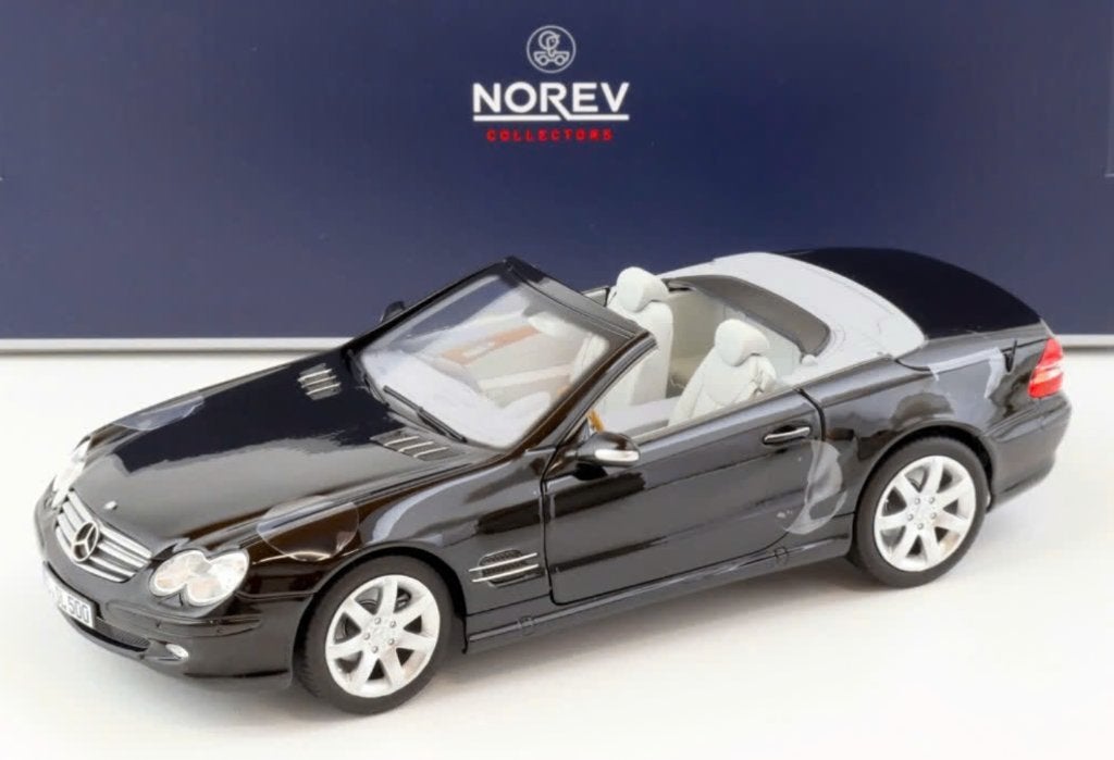 Mercedes Benz SL 500 '03 Zwart schaal 1/18 NOREV ref: 183840, Hobby en Vrije tijd, Verzenden, Nieuw, Auto, Norev