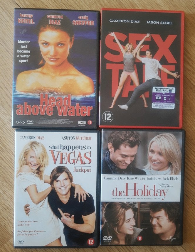 COMEDY / 4x Cameron Diaz / Sex Tape - Holiday - What happens, Cd's en Dvd's, Dvd's | Komedie, Zo goed als nieuw, Romantische komedie