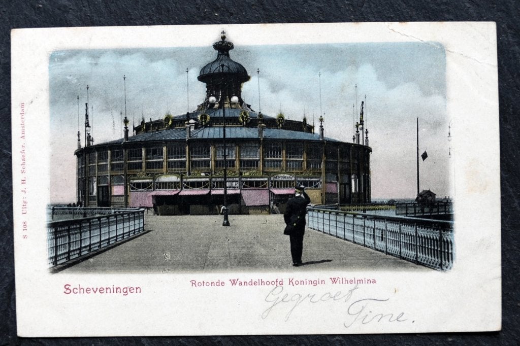 Scheveningen, Rotonde Wandelhoofd Koningin Wilhelmina, 1901, Verzenden, Voor 1920, Gelopen, Zuid-Holland
