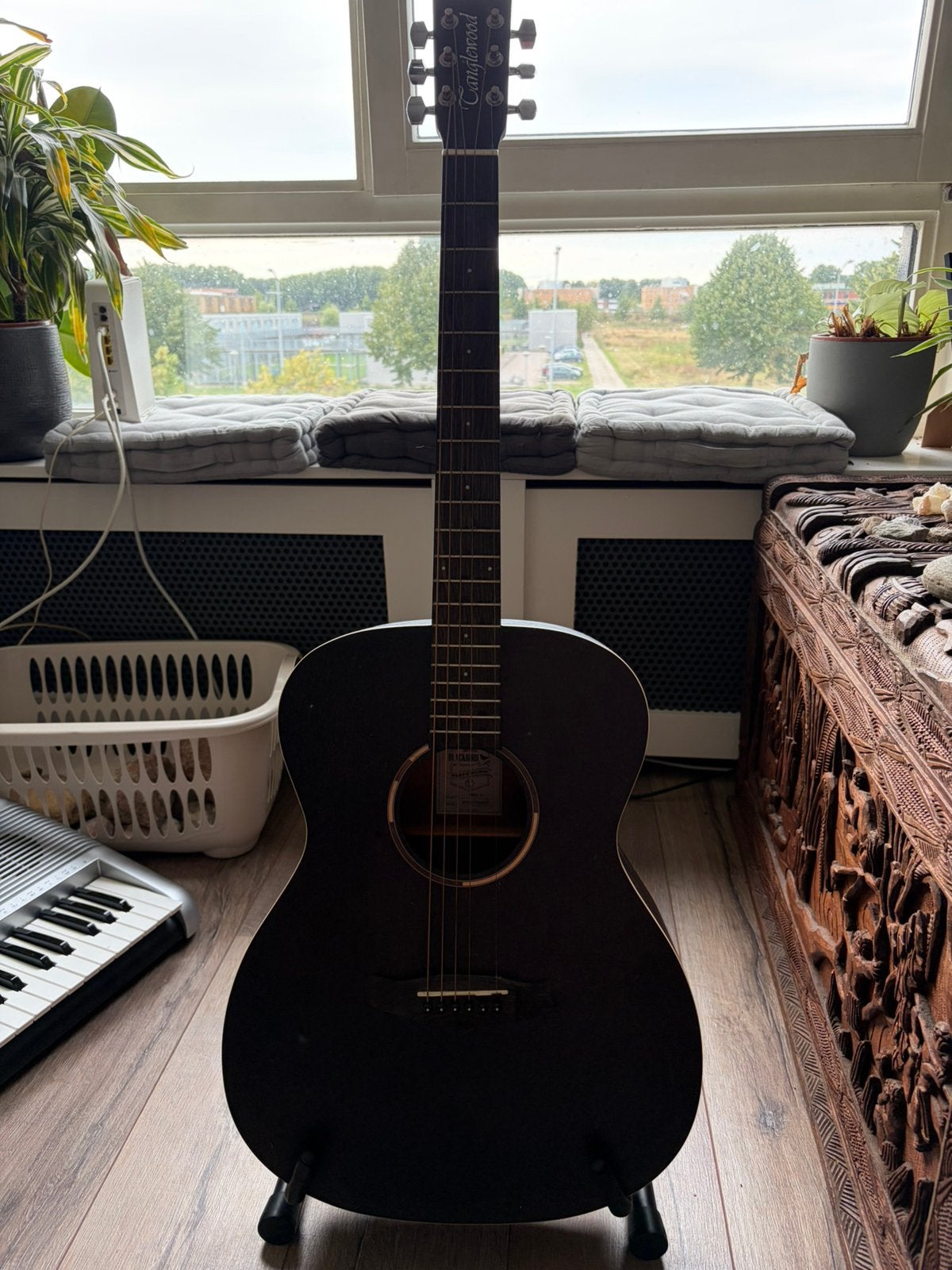 Tanglewood gitaar, zwart, Ophalen, Zo goed als nieuw, Western- of Steelstringgitaar
