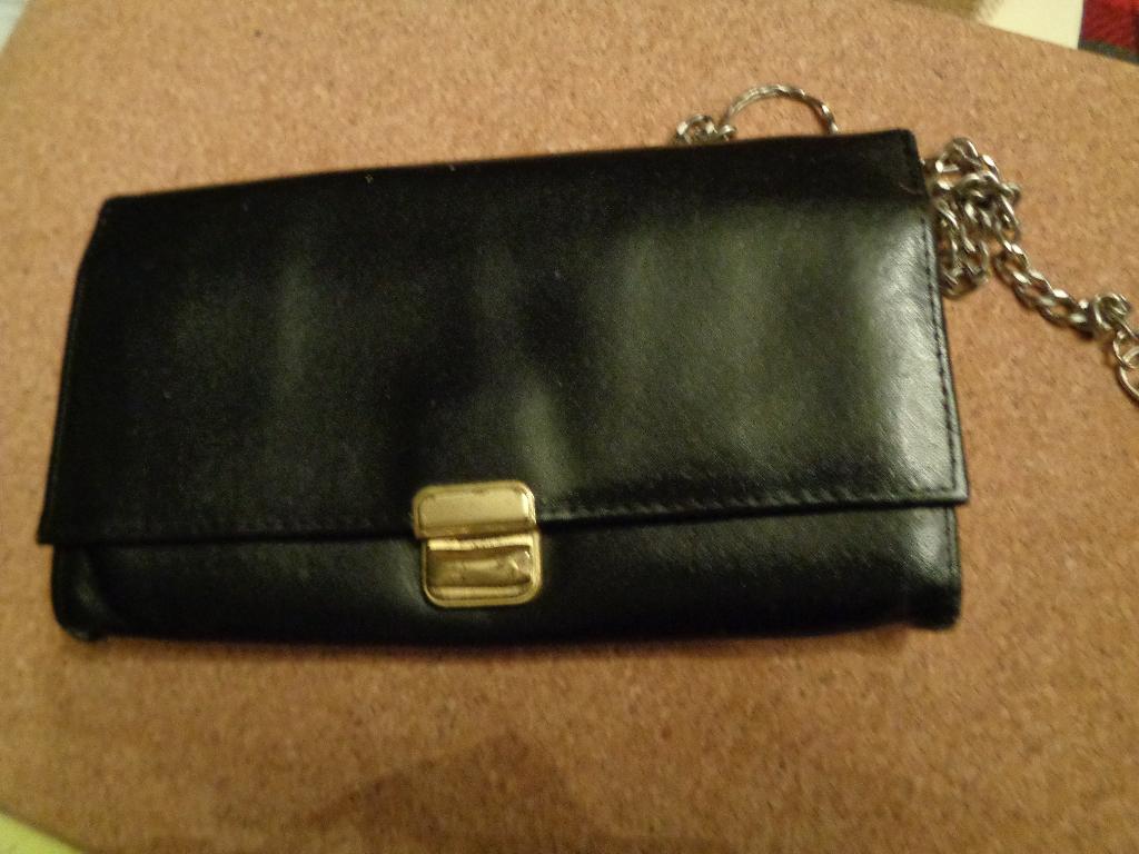 grote zwarte leren handels knip met ketting, Ophalen of Verzenden, Gebruikt, Zwart, Leer