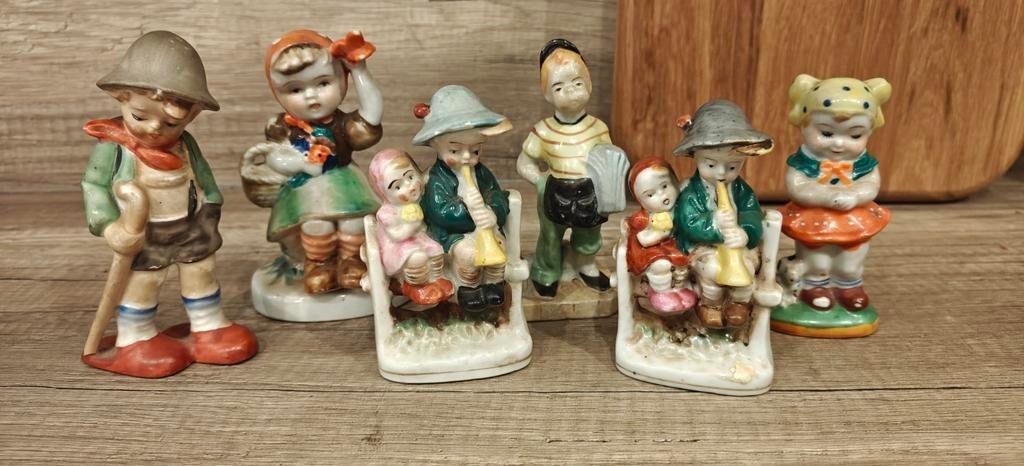 Zes Vintage Beeldjes uit Occupied Japan 1947 - 1952, Ophalen of Verzenden, Zo goed als nieuw, Mens