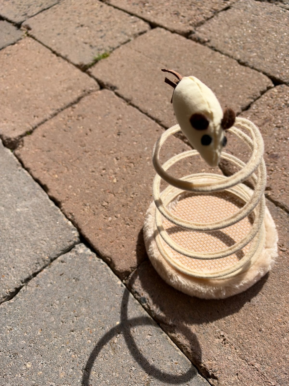Kattenspeelgoed muis op veer, crème, Ophalen, Zo goed als nieuw