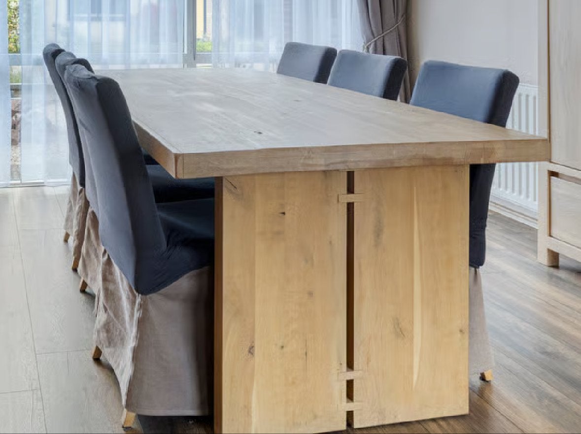 Complete set eikenhouten meubels: tafel, 6 stoelen, dressoir, Huis en Inrichting, Complete inboedels, Ophalen