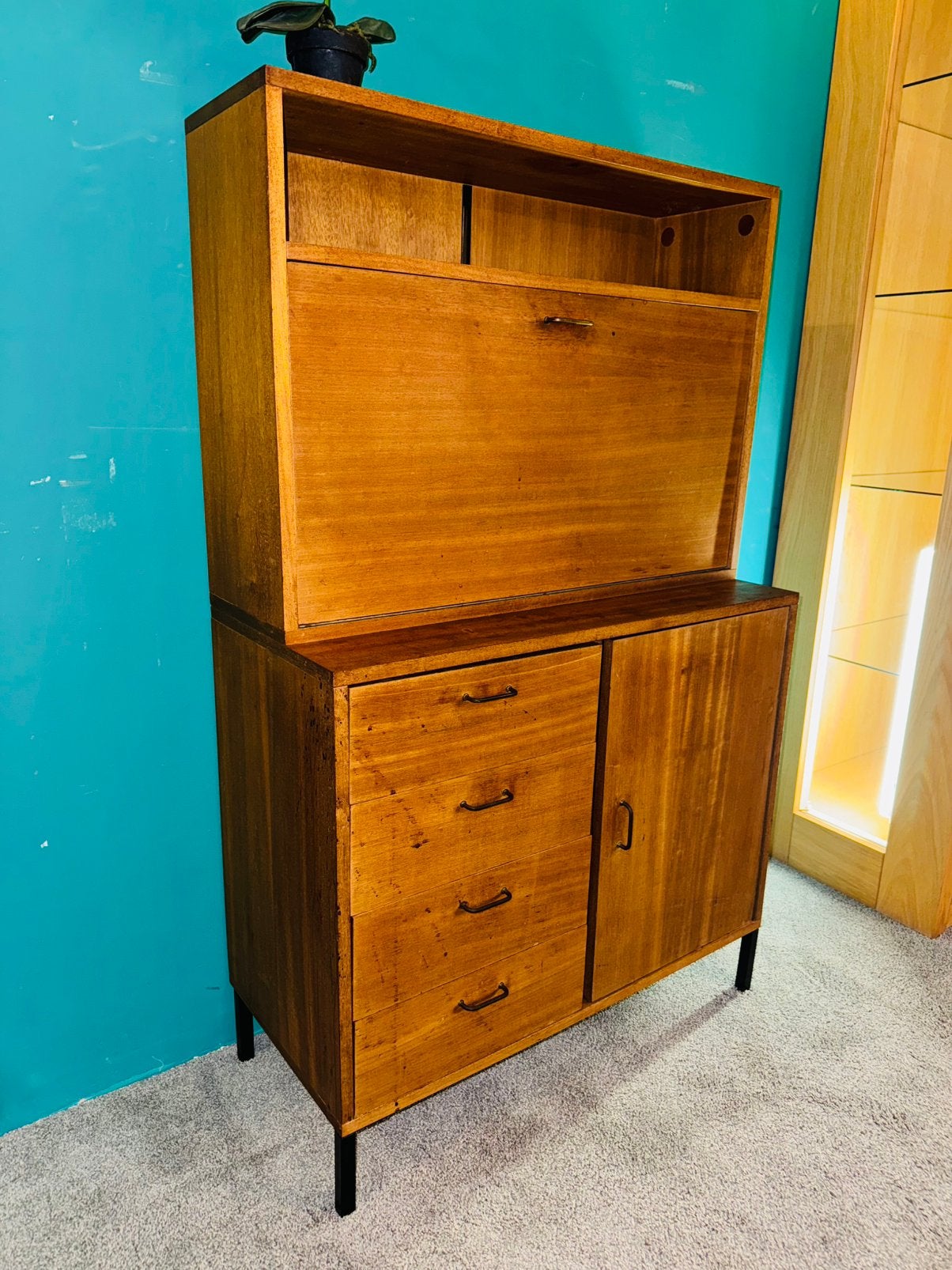 Vintage Simpla lux bureau kastje secretaire, Ophalen