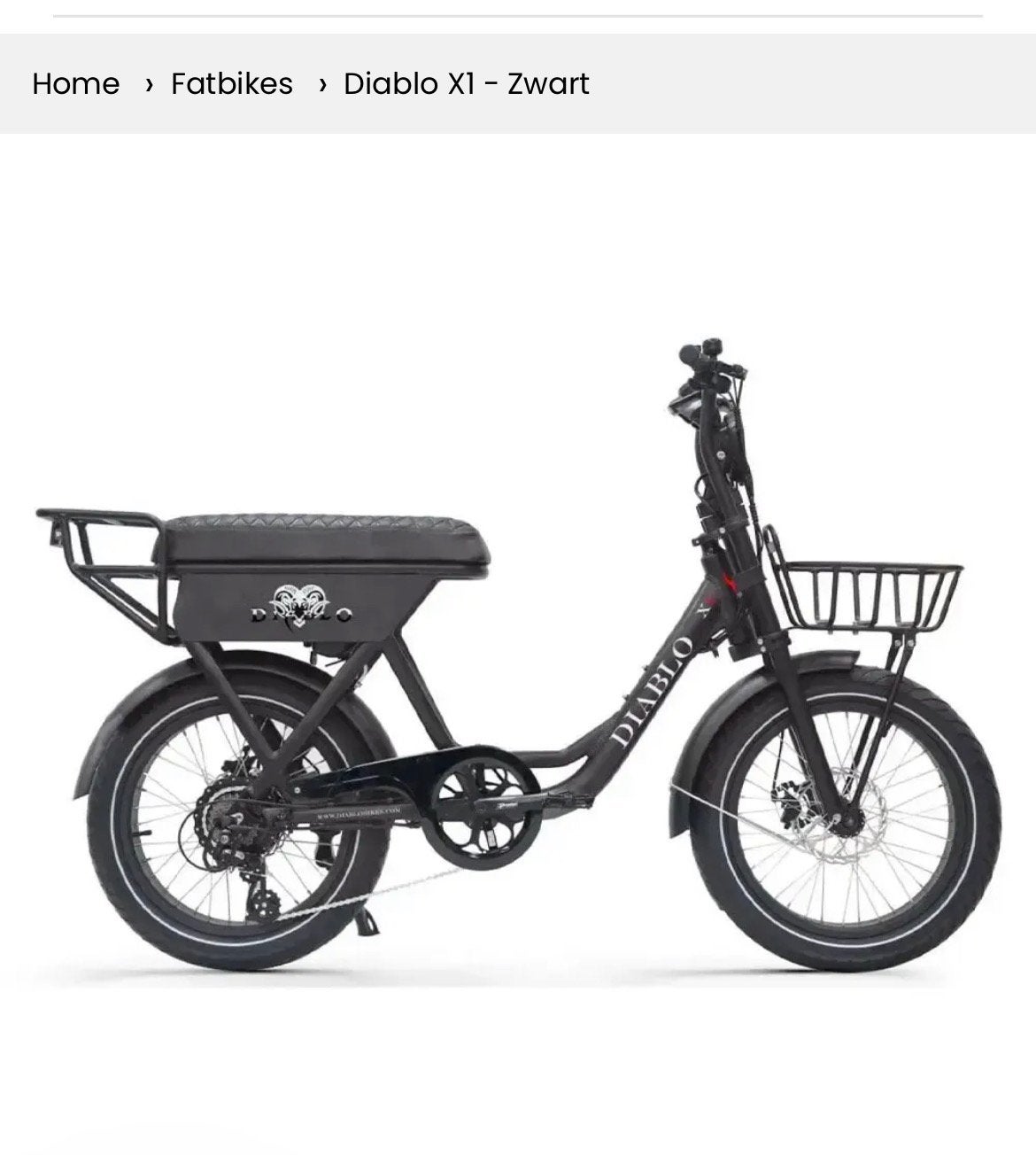 Fatbike diablo x1 zwart, Fietsen en Brommers, Ophalen of Verzenden, Zo goed als nieuw, Overige merken
