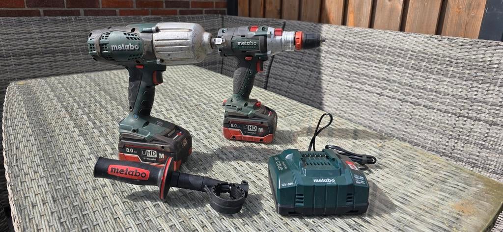 Metabo set (ook los te kopen) met Accu's en Lader, Ophalen of Verzenden, Gebruikt, Boor- en Schroefmachine, Variabele snelheid