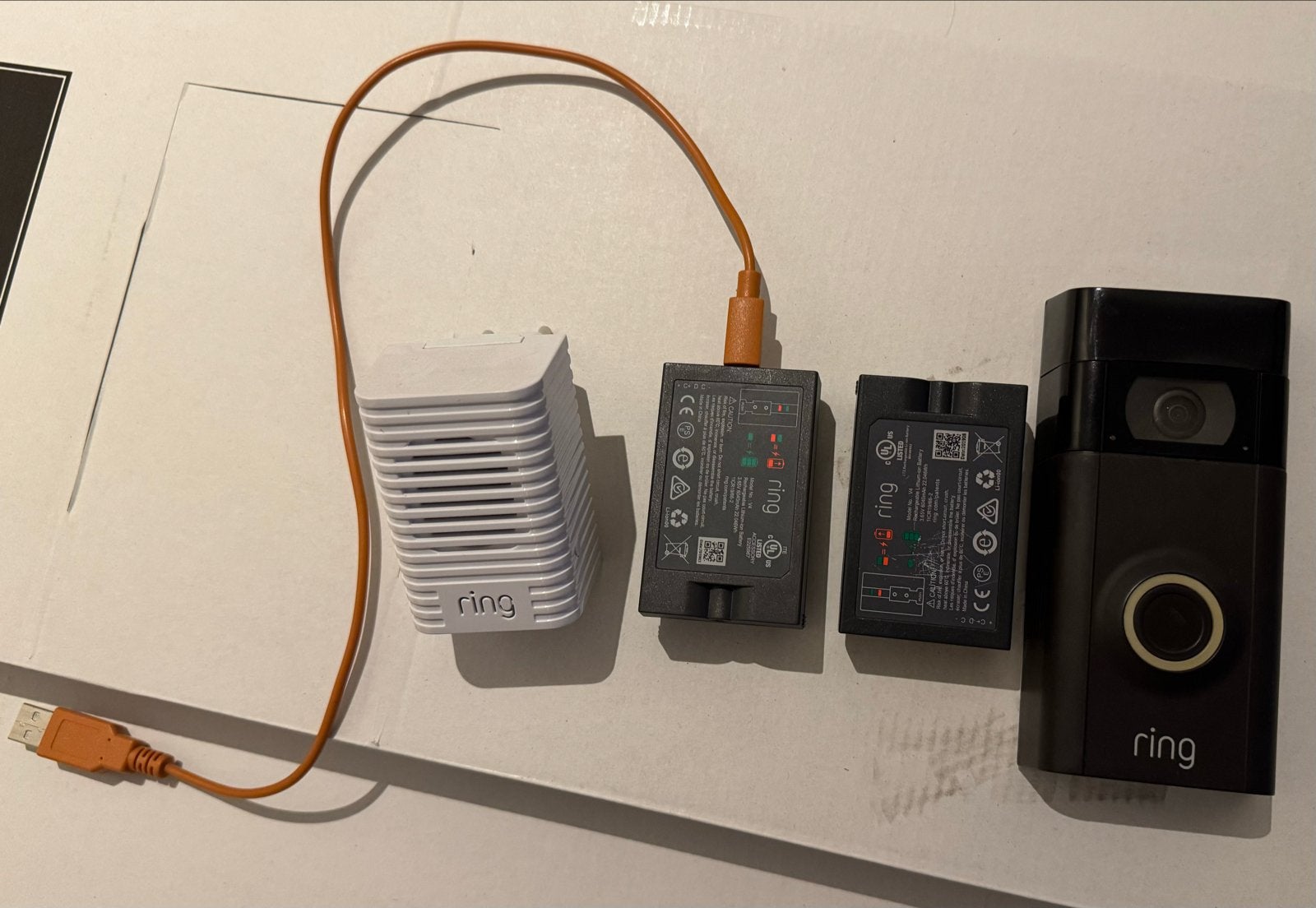Ring Video Doorbell 2 + Chime + 2 accu’s + oplader, Ophalen, Ingebouwde camera, Zo goed als nieuw, Draadloos