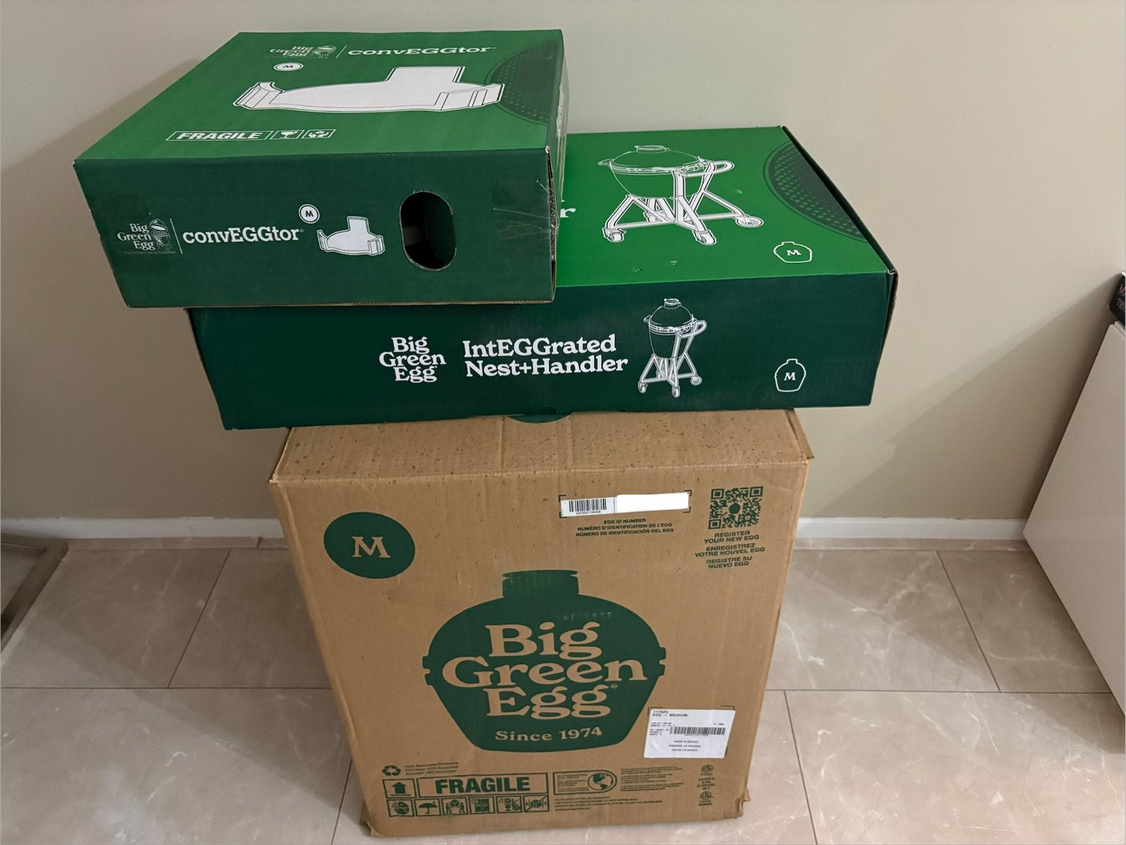 Big Green Egg Medium + Nest Handler + ConvEGGtor Nieuw !, Ophalen, Nieuw, Big Green Egg, Met accessoires