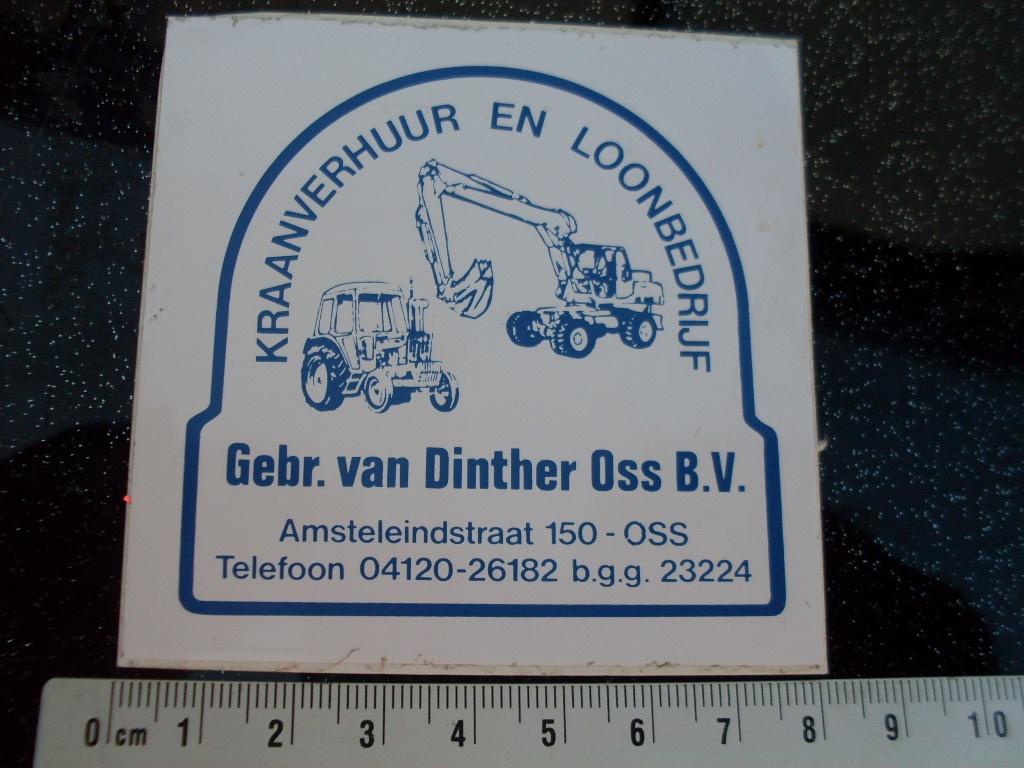 sticker Gebr. van Dinther oss kraanverhuur loonbedrijf, Verzenden, Zo goed als nieuw, Bedrijf of Vereniging