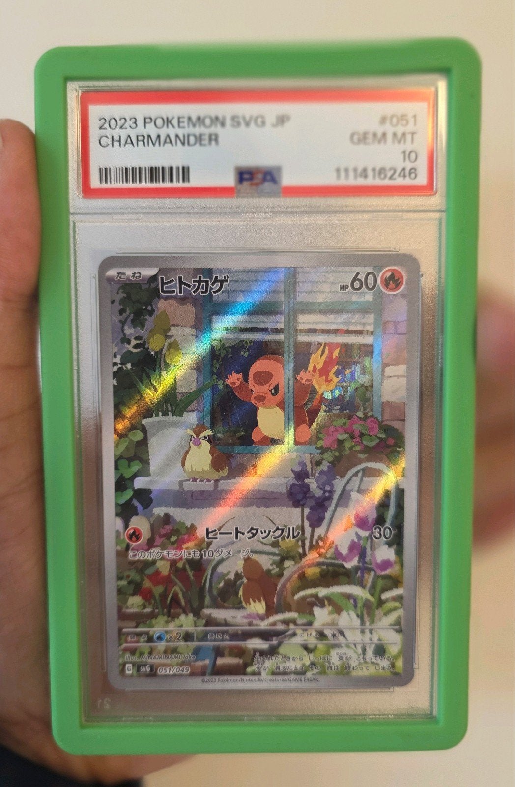 Charmander 051/041 2023 Pokemon SVG JP PSA 10 GEM MT, Ophalen of Verzenden, Zo goed als nieuw, Losse kaart, Foil