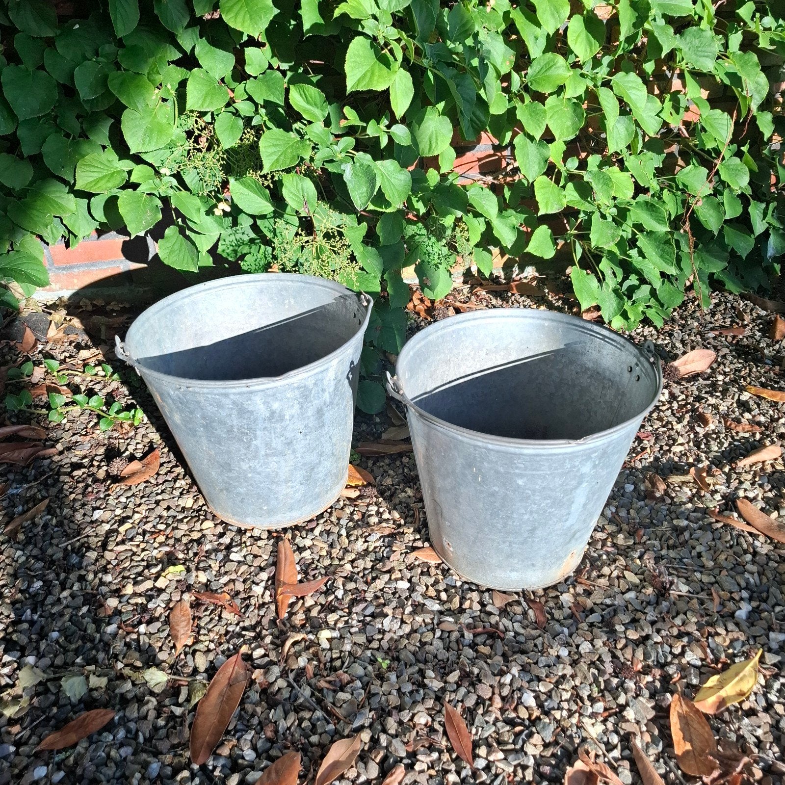 2 x emmers zink, Gebruikt, Minder dan 30 cm, Minder dan 60 cm, Rond