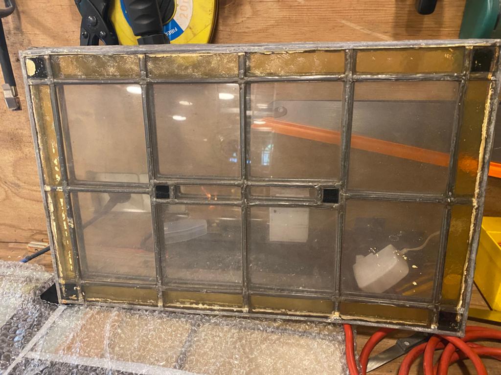 Glas in lood raam/ paneel, Doe-het-zelf en Verbouw, Ophalen, 200 tot 215 cm, Glas, Buitendeur
