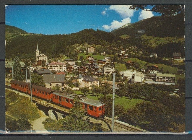 Trein Zwitserland Oberalp Bahn Foto-Ansichtkaart Trein t-20, Verzamelen, Ophalen of Verzenden, Zo goed als nieuw, Trein, Kaart of Prent